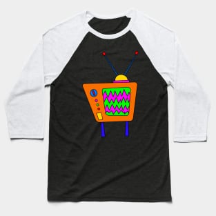 Retro TV Design Baseball T-Shirt